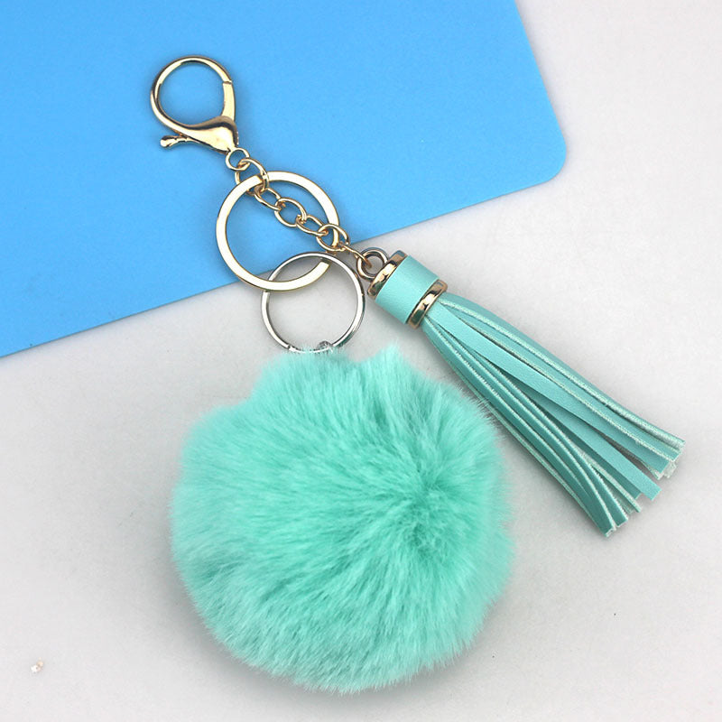 Wholesale Fur Ball PU Tassel Keychain